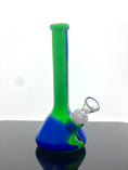 Load image into Gallery viewer, blue and green silicone beaker.