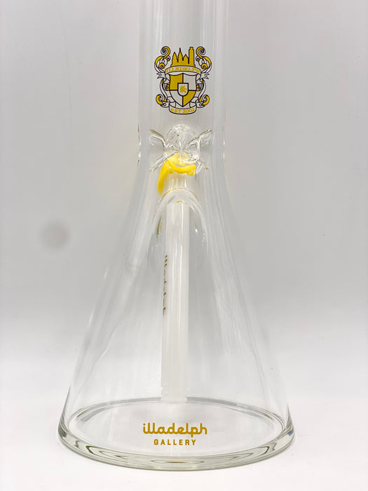 Illadelph - Medium Beaker - Yellow Label / White Outline