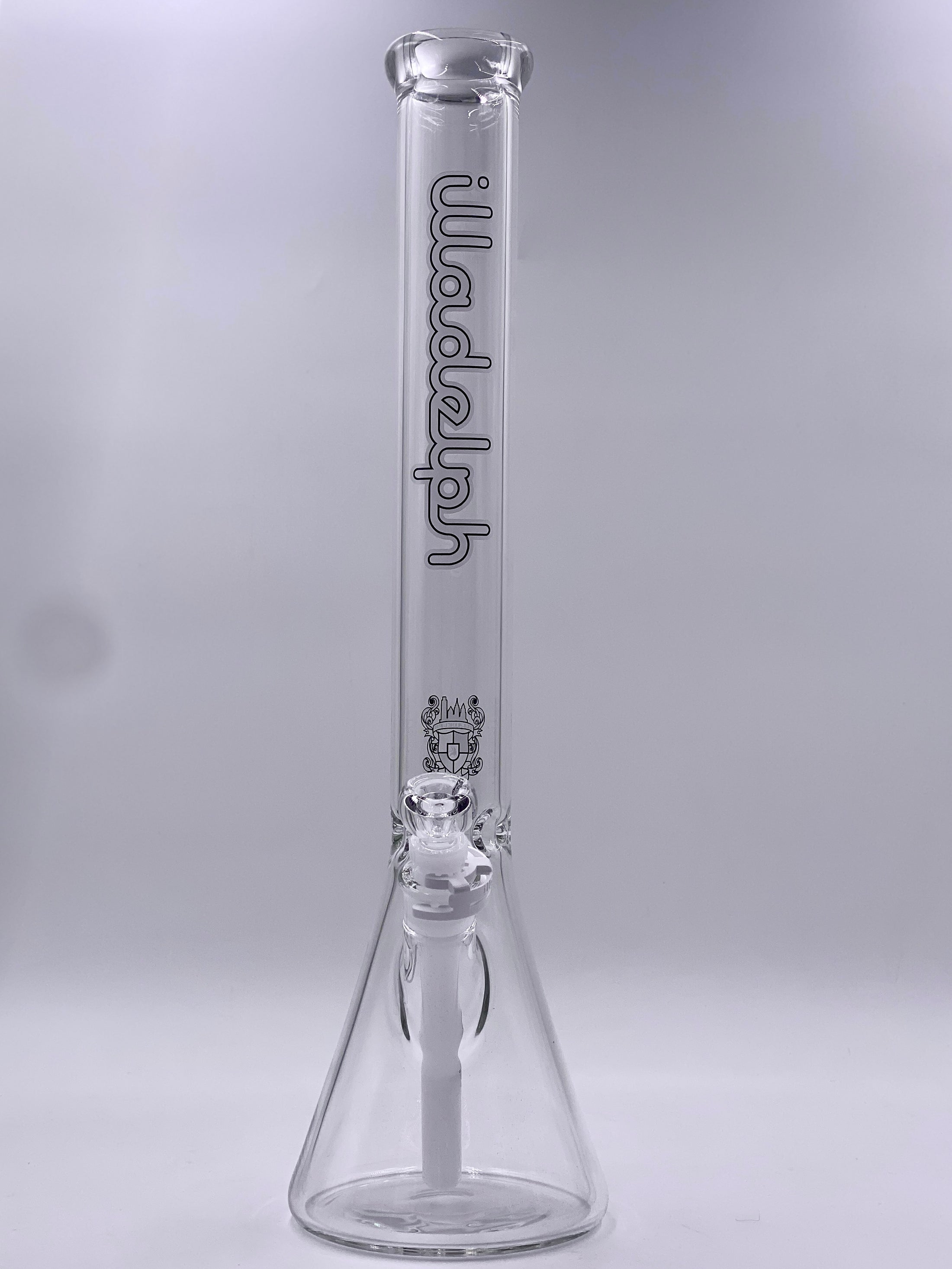 Illadelph - Medium Beaker - White Label / White Outline