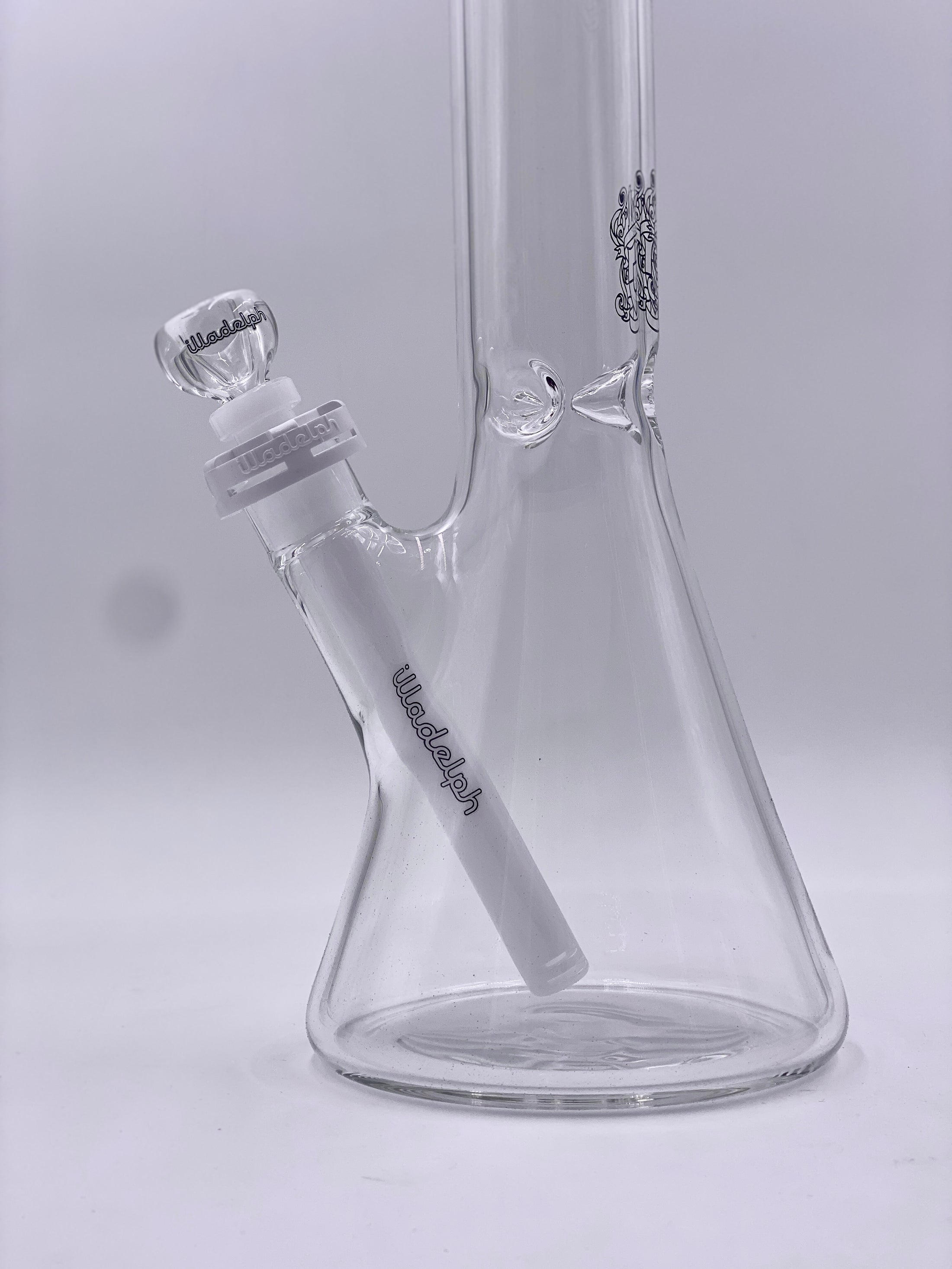 Illadelph - Medium Beaker - White Label / White Outline