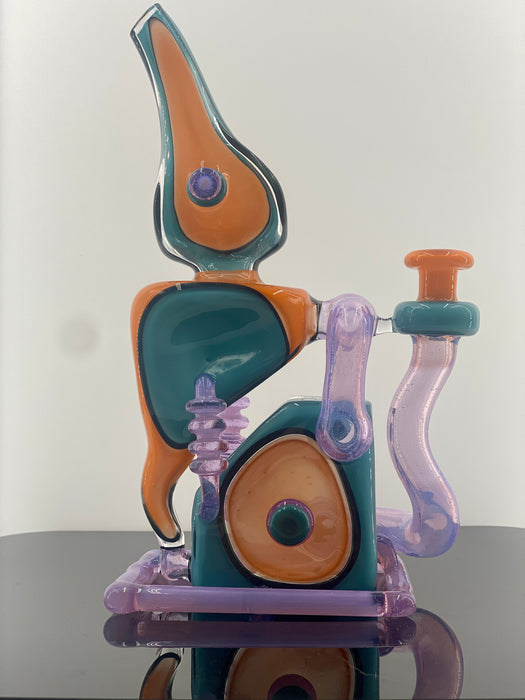 Terry Sharp - Art Deco Recycler - Luna Orange & Agua Azul - Heady Hoosiers 3