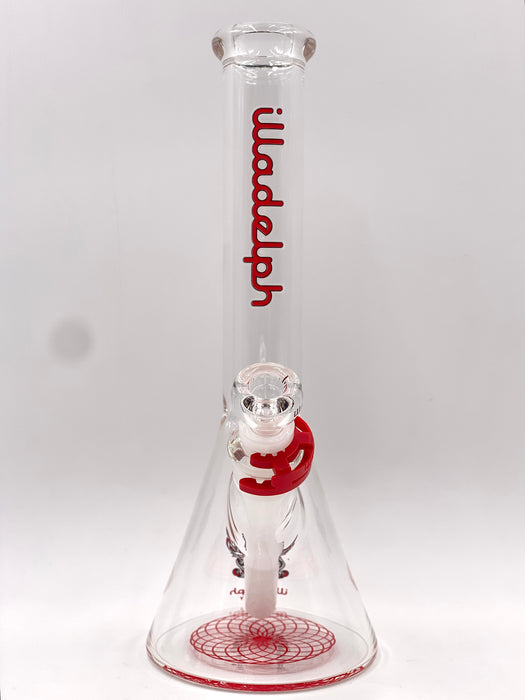 Illadelph - Mini Beaker - Red Label / White Outline