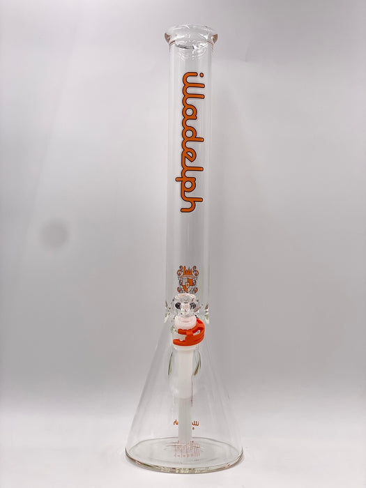 Illadelph - Medium Beaker - Orange Label / White Outline