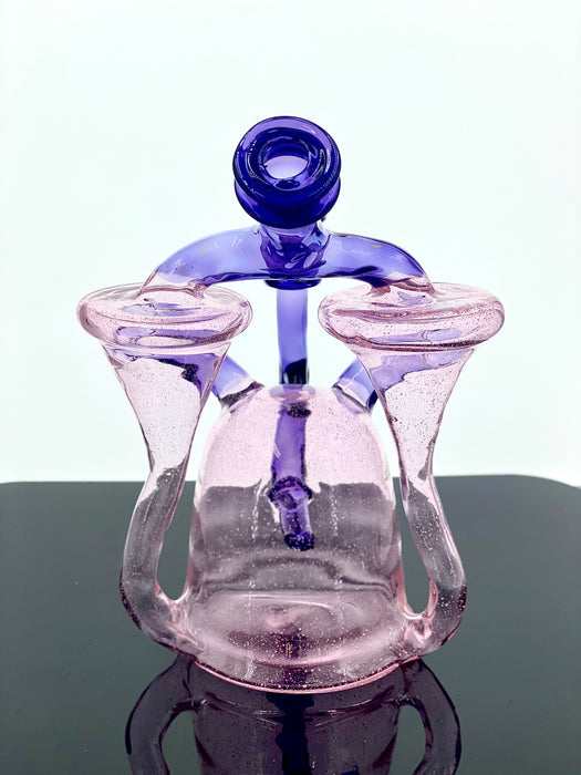 Man Child Glass - Double Spinner Recycler - Pink Lolipop & Empire