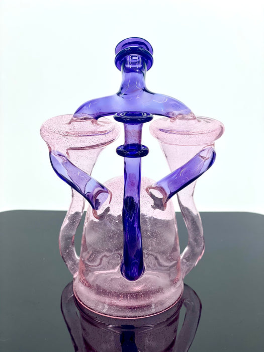 Man Child Glass - Double Spinner Recycler - Pink Lolipop & Empire